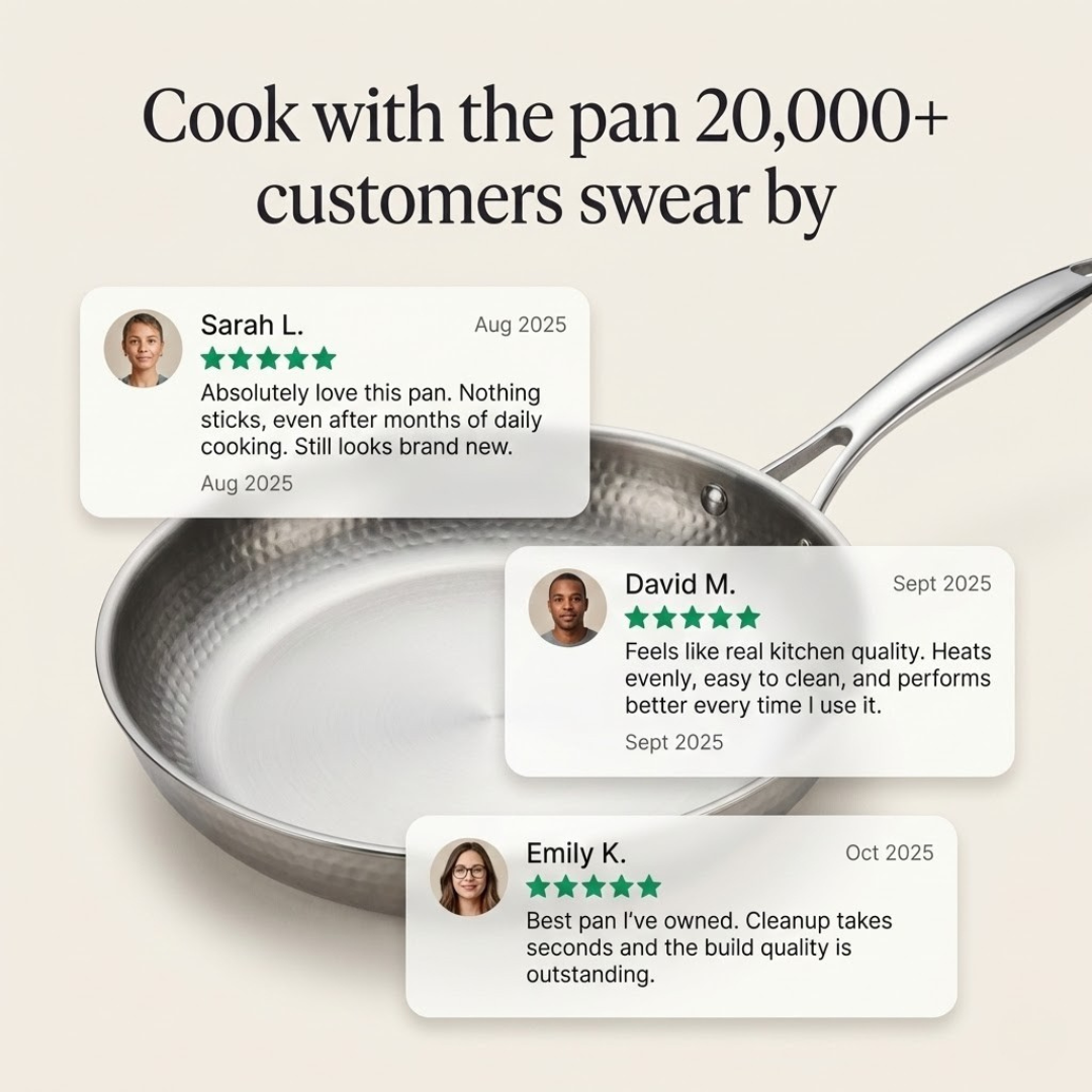 Titanium Hammered Cookware Set Pro